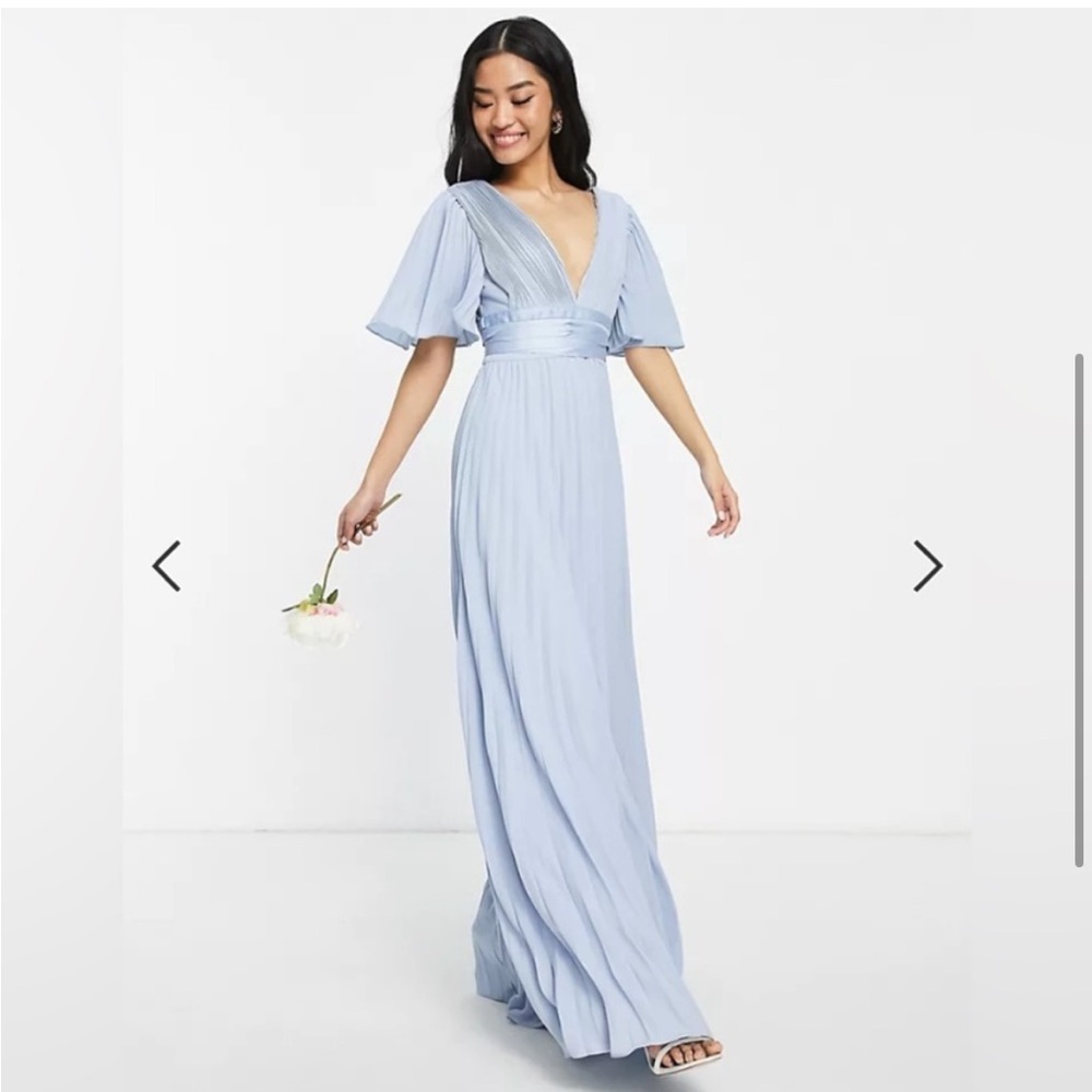 Asos Flutter Sleeve Maxi Dress